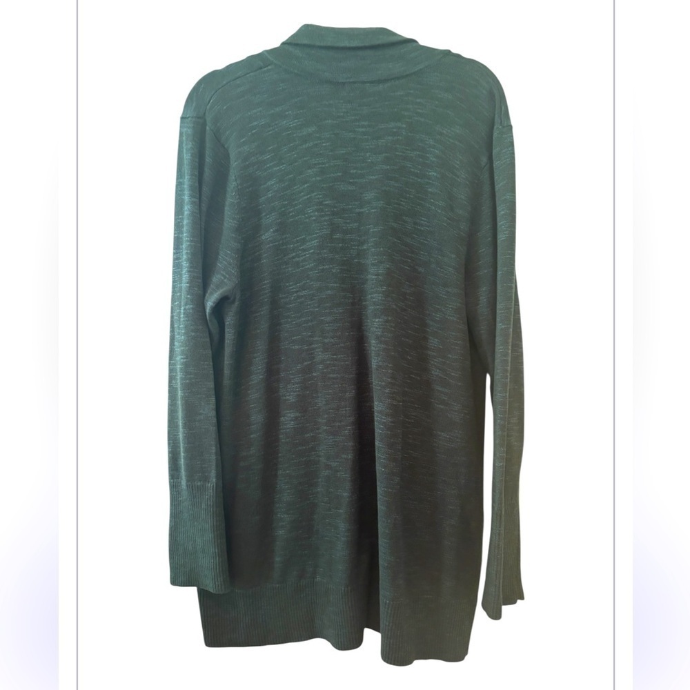 J.Jill Women Green Textured Knit Pockets Longline Sweater-Jacket Blazer Size M - Picture 2 of 10